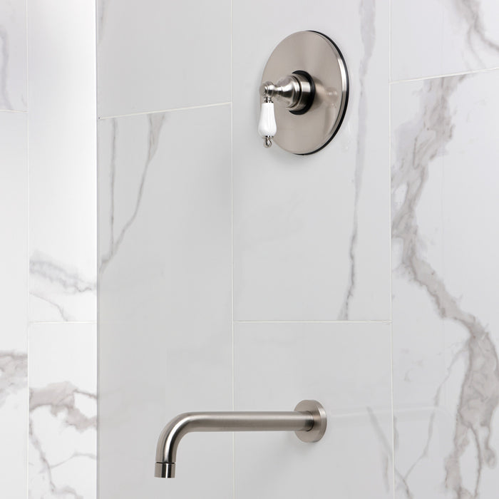 Kingston Tulare KB6338PLTO - Victorian Single-Handle Pressure Balanced Tub Faucet, Brushed Nickel