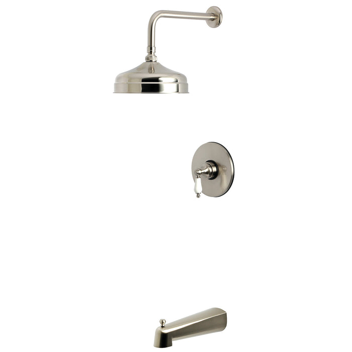Kingston Tulare KB6338PL - Demure Single-Handle Pressure Balanced Tub and Shower Faucet, Brushed Nickel