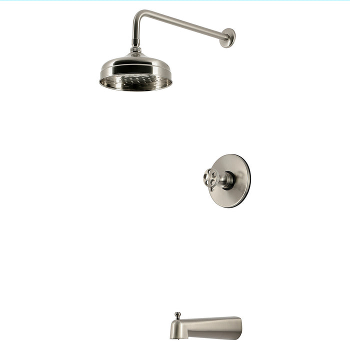 Kingston Webb KB6338RKX Single-Handle Pressure Balanced Tub and Shower Faucet, Brushed Nickel