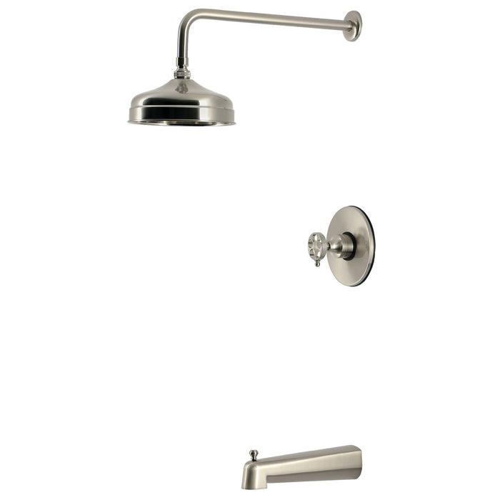Kingston Webb KB6338RKX Single-Handle Pressure Balanced Tub and Shower Faucet, Brushed Nickel