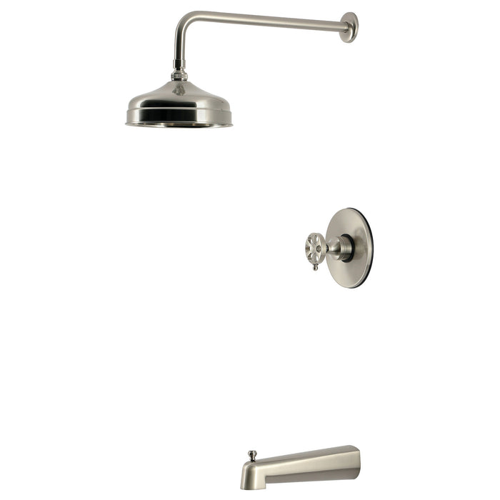 Kingston Belknap KB6338RX Single-Handle Pressure Balanced Tub and Shower Faucet, Brushed Nickel