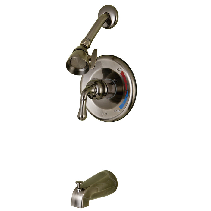 Kingston Tulare KB633 - Magellan Single-Handle Pressure Balanced Tub and Shower Faucet, Black Stainless
