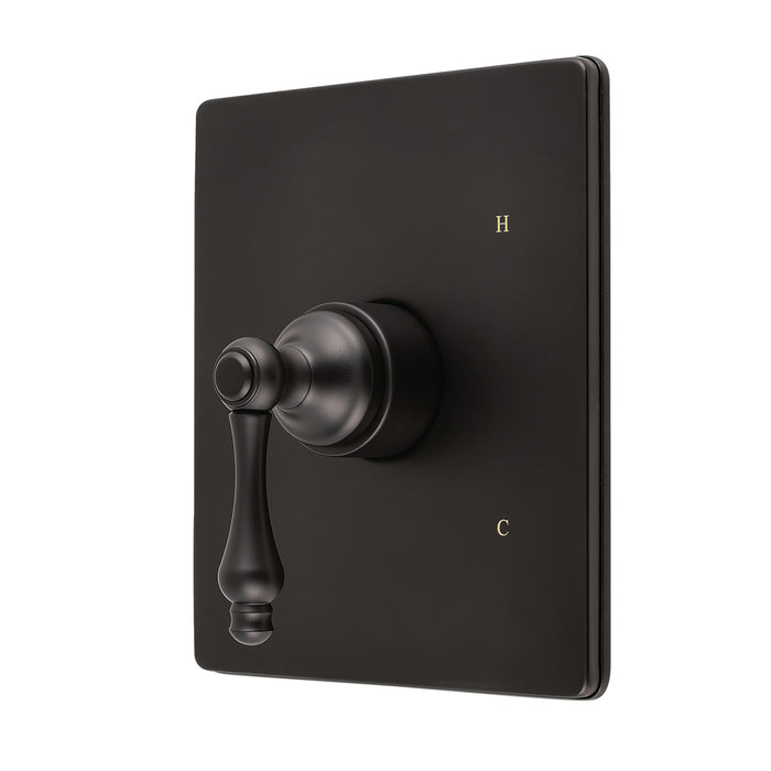 Kingston Revival KB6340ALE Single-Handle Pressure Balanced Tub and Shower Faucet Valve and Trim Kit, Matte Black (Valve Included)