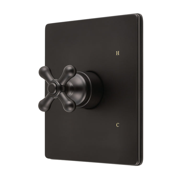 Kingston Revival KB6340AXE Single-Handle Pressure Balanced Tub and Shower Faucet Valve and Trim Kit, Matte Black (Valve Included)