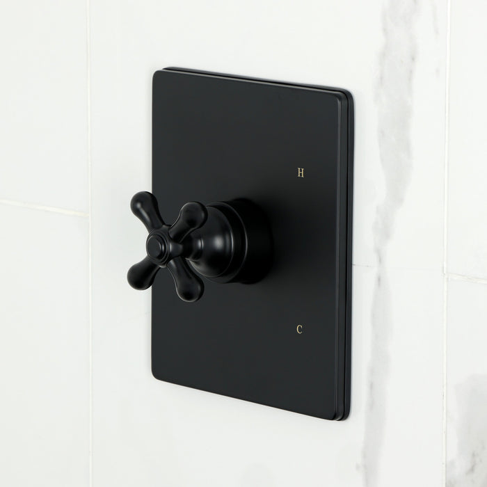 Kingston Tulare KB6340AXTO - Restoration Single-Handle Pressure Balanced Tub Faucet, Matte Black