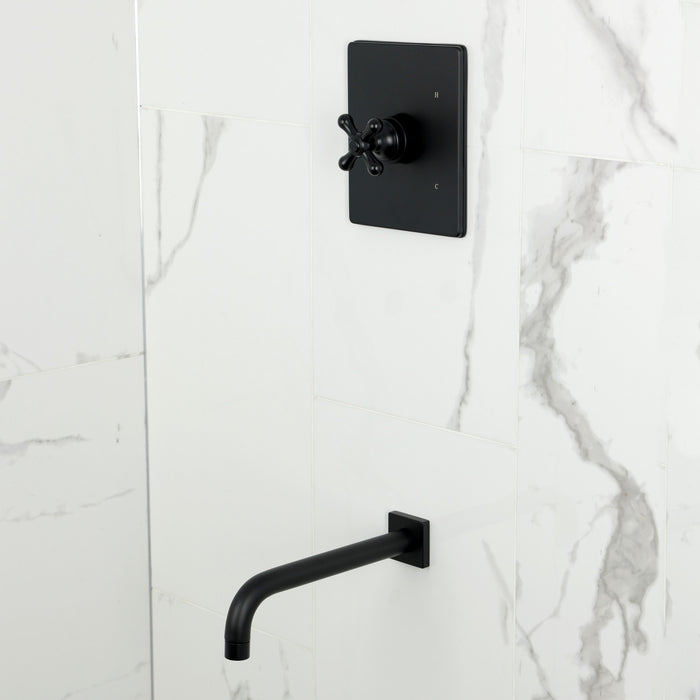 Kingston Tulare KB6340AXTO - Restoration Single-Handle Pressure Balanced Tub Faucet, Matte Black