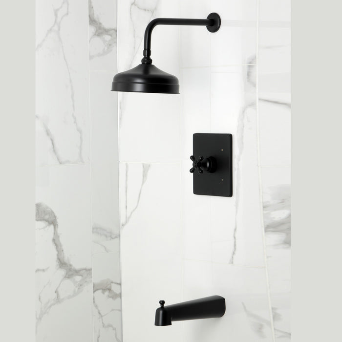 Kingston Tulare KB6340BX - Metropolitan Single-Handle Pressure Balanced Tub and Shower Faucet, Matte Black