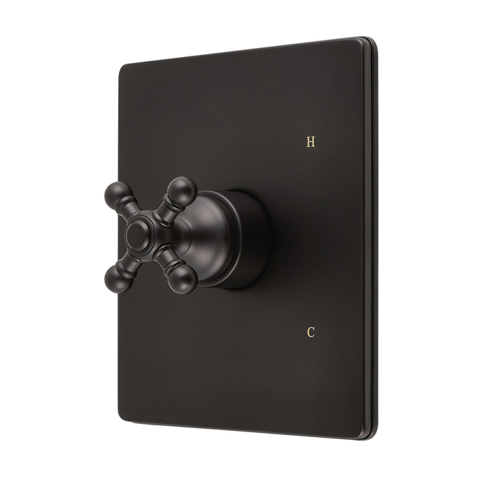 Kingston Metropolitan KB6340BXE Single-Handle Pressure Balanced Tub and Shower Faucet Valve and Trim Kit, Matte Black (Valve Included)