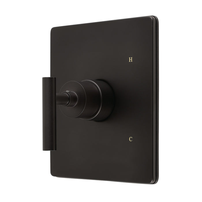 Kingston Manhattan KB6340CMLE Single-Handle Pressure Balanced Tub and Shower Faucet Valve and Trim Kit, Matte Black (Valve Included)