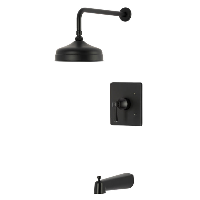 Kingston KB6340DQL Single-Handle Pressure Balanced Tub and Shower Faucet, Matte Black