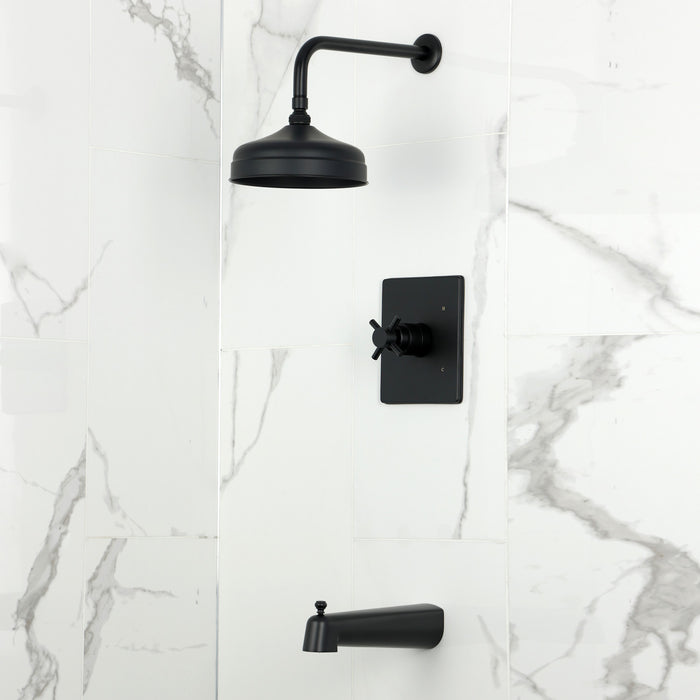 Kingston Sona KB6340DX - Concord Single-Handle Pressure Balanced Tub and Shower Faucet, Matte Black