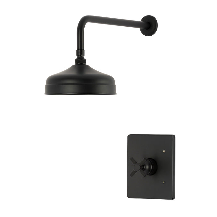 Kingston Convergent KB6340KNXSO Knurled Single-Handle Pressure Balanced Shower Faucet, Matte Black