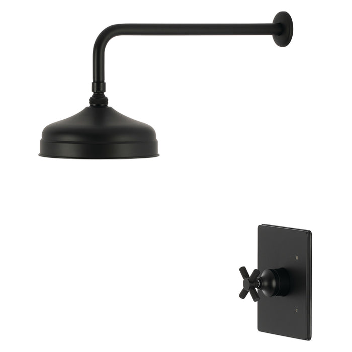 Kingston Convergent KB6340KNXSO Knurled Single-Handle Pressure Balanced Shower Faucet, Matte Black