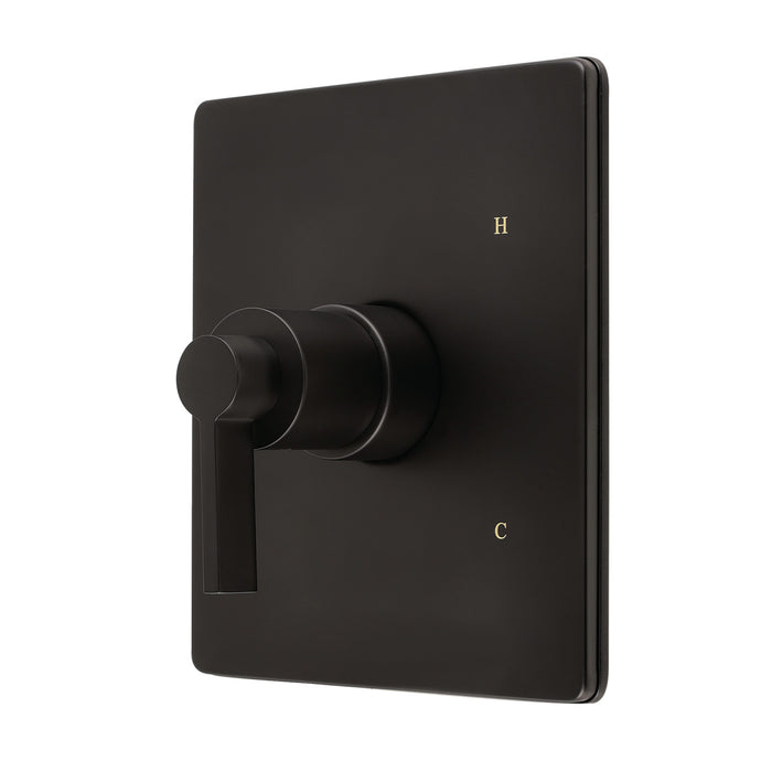 Kingston NuvoFusion KB6340NDLE Single-Handle Pressure Balanced Tub and Shower Faucet Valve and Trim Kit, Matte Black (Valve Included)