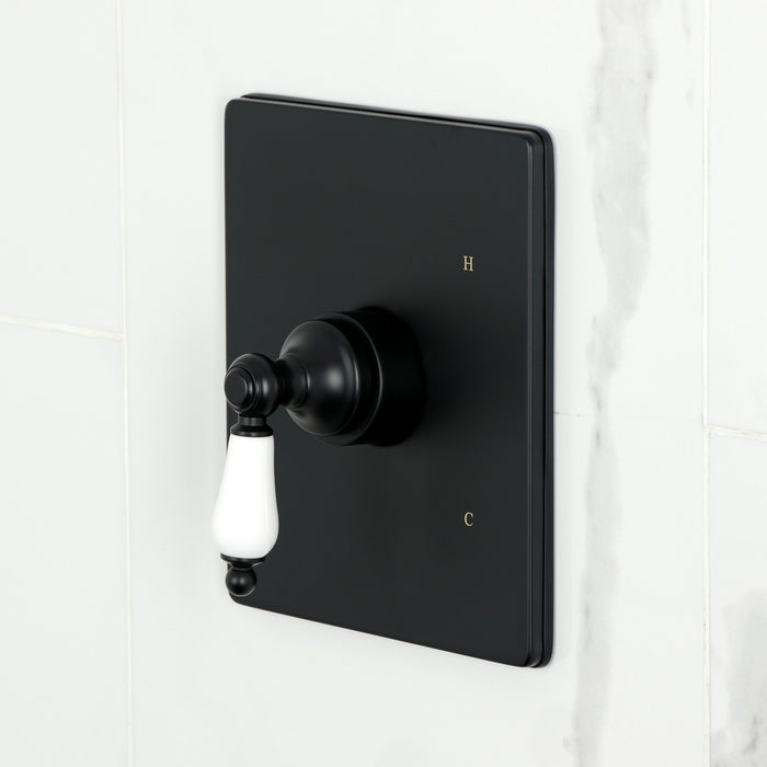 Kingston Tulare KB6340PLTO - Victorian Single-Handle Pressure Balanced Tub Faucet, Matte Black