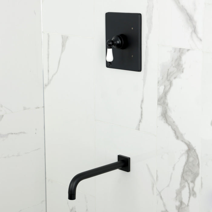 Kingston Tulare KB6340PLTO - Victorian Single-Handle Pressure Balanced Tub Faucet, Matte Black