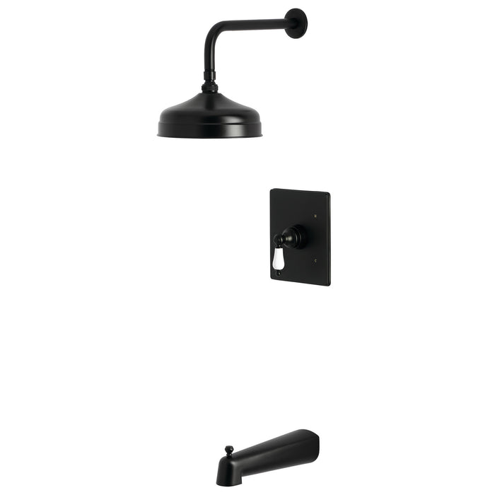 Kingston Tulare KB6340PL - Demure Single-Handle Pressure Balanced Tub and Shower Faucet, Matte Black