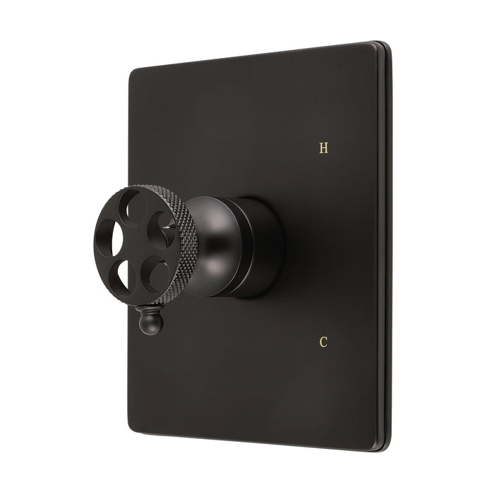 Kingston Webb KB6340RKXE Single-Handle Pressure Balanced Tub and Shower Faucet Valve and Trim Kit, Matte Black (Valve Included)