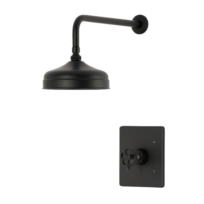 Kingston Wendell KB6340RKZSO Knurled Single-Handle Pressure Balanced Shower Faucet, Matte Black