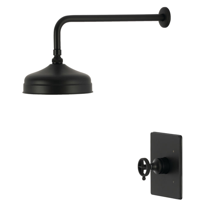Kingston Levante KB6340RNKSO Knurled Single-Handle Pressure Balanced Shower Faucet, Matte Black