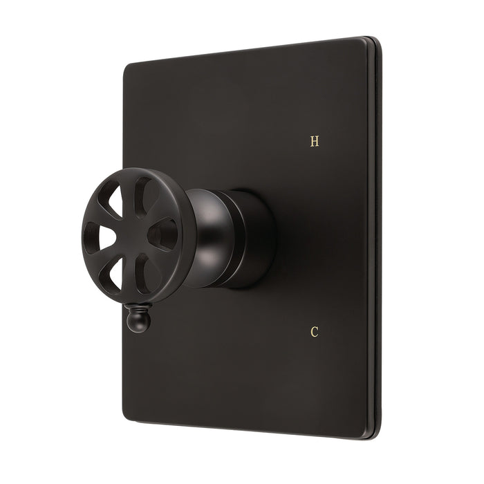 Kingston Belknap KB6340RXE Single-Handle Pressure Balanced Tub and Shower Faucet Valve and Trim Kit, Matte Black (Valve Included)