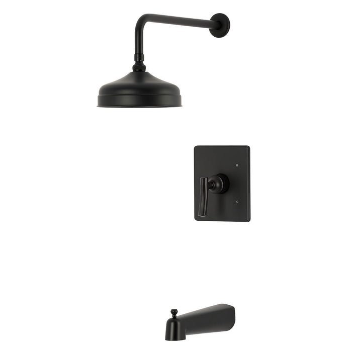 Kingston Hallerbos KB6340TKL Single-Handle Pressure Balanced Tub and Shower Faucet, Matte Black