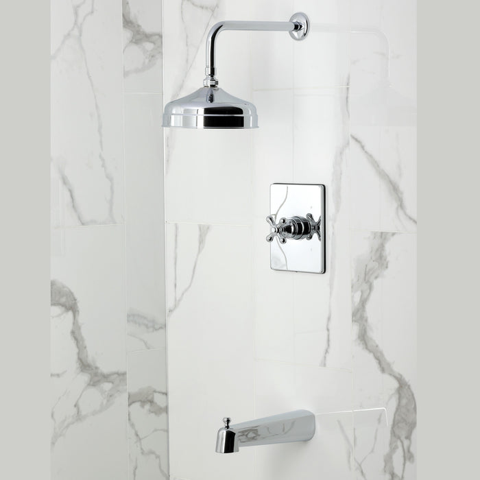 Kingston Tulare KB6341AX - Revival Single-Handle Pressure Balanced Tub and Shower Faucet, Polished Chrome