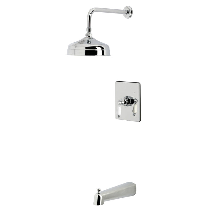 Kingston Tulare KB6341PL - Demure Single-Handle Pressure Balanced Tub and Shower Faucet, Polished Chrome