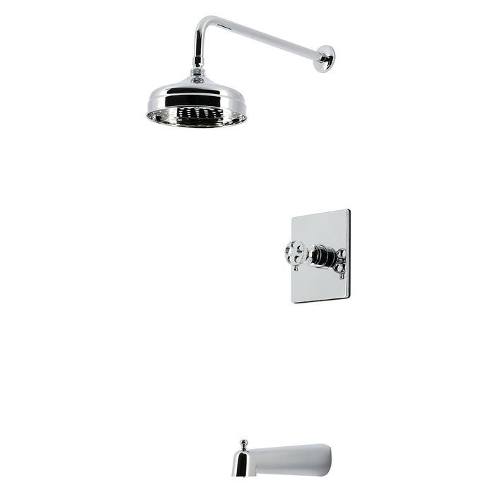 Kingston Webb KB6341RKX Single-Handle Pressure Balanced Tub and Shower Faucet, Polished Chrome