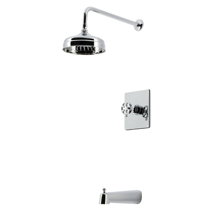 Kingston Belknap KB6341RX Single-Handle Pressure Balanced Tub and Shower Faucet, Polished Chrome
