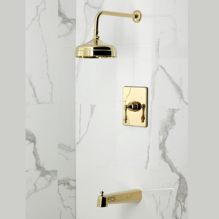 Kingston Tulare KB6342AL - Revival Single-Handle Pressure Balanced Tub and Shower Faucet, Polished Brass