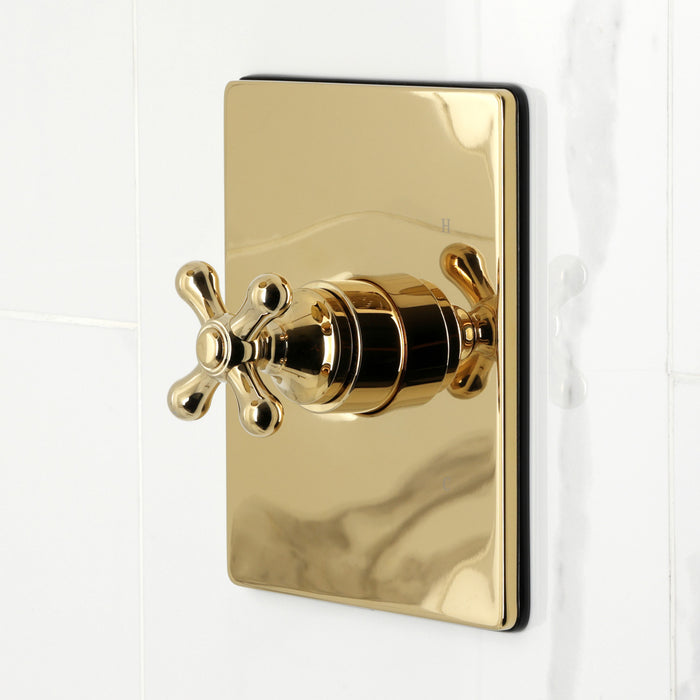 Kingston Tulare KB6342AX - Revival Single-Handle Pressure Balanced Tub and Shower Faucet, Polished Brass