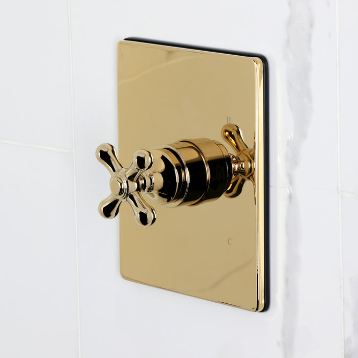 Kingston Tulare KB6342AXTO - Restoration Single-Handle Pressure Balanced Tub Faucet, Polished Brass