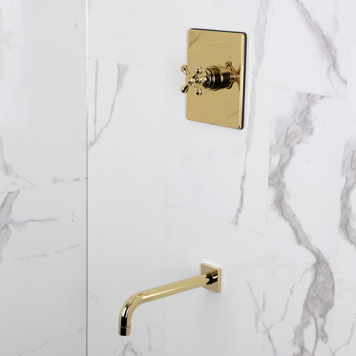 Kingston Tulare KB6342AXTO - Restoration Single-Handle Pressure Balanced Tub Faucet, Polished Brass
