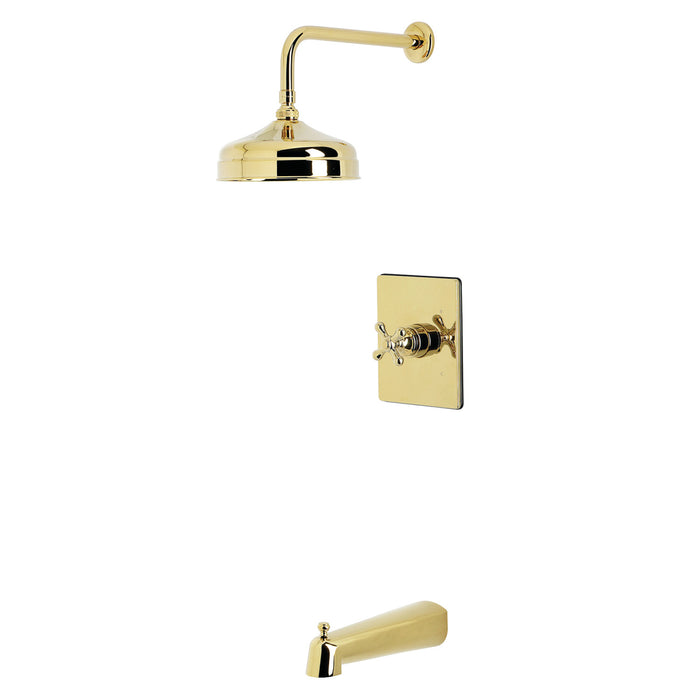 Kingston Tulare KB6342AX - Revival Single-Handle Pressure Balanced Tub and Shower Faucet, Polished Brass