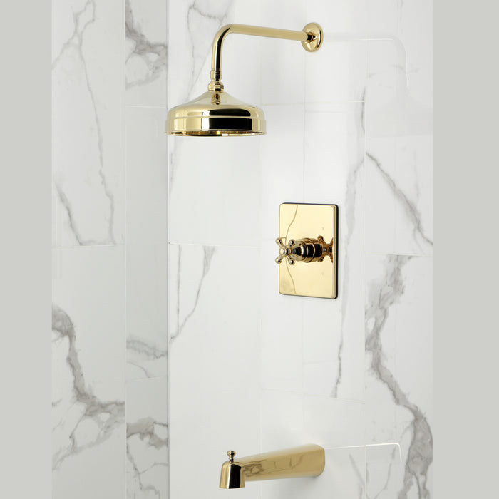 Kingston Tulare KB6342BX - Metropolitan Single-Handle Pressure Balanced Tub and Shower Faucet, Polished Brass