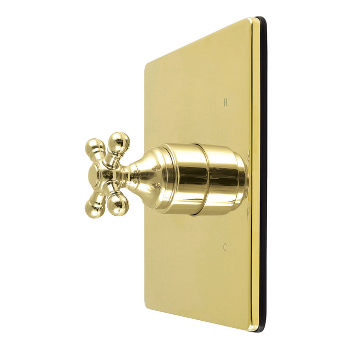 Kingston Metropolitan KB6342BXE Single-Handle Pressure Balanced Shower Valve Trim Kit, Polished Brass