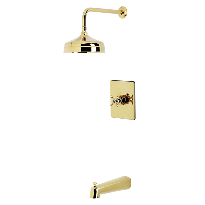 Kingston Tulare KB6342BX - Metropolitan Single-Handle Pressure Balanced Tub and Shower Faucet, Polished Brass