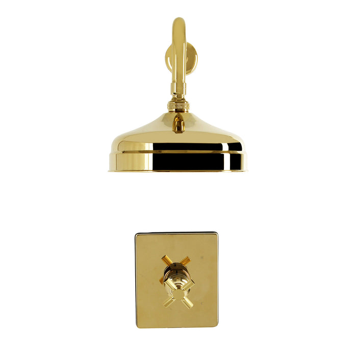 Kingston Convergent KB6342KNXSO Knurled Single-Handle Pressure Balanced Shower Faucet, Polished Brass