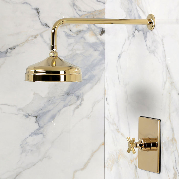 Kingston Convergent KB6342KNXSO Knurled Single-Handle Pressure Balanced Shower Faucet, Polished Brass