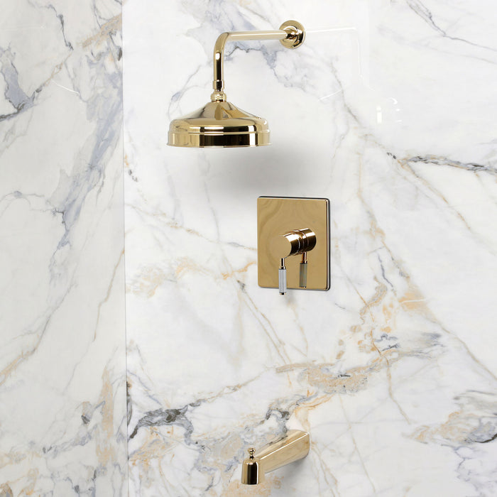 Kingston Verona KB6342KPS Single-Handle Pressure Balanced Tub and Shower Faucet, Polished Brass
