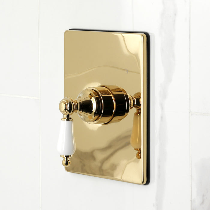 Kingston Tulare KB6342PL - Demure Single-Handle Pressure Balanced Tub and Shower Faucet, Polished Brass