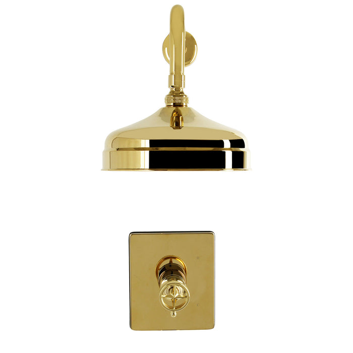 Kingston Levante KB6342RNKSO Knurled Single-Handle Pressure Balanced Shower Faucet, Polished Brass