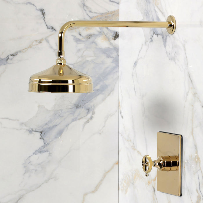 Kingston Levante KB6342RNKSO Knurled Single-Handle Pressure Balanced Shower Faucet, Polished Brass