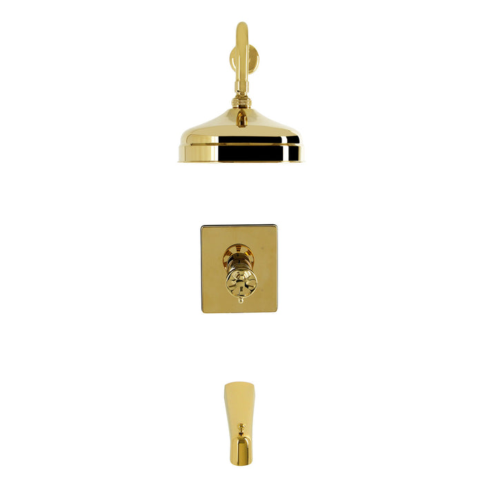 Kingston Belknap KB6342RX Single-Handle Pressure Balanced Tub and Shower Faucet, Polished Brass