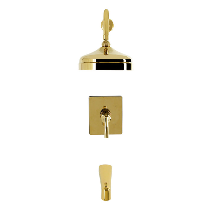 Kingston Hallerbos KB6342TKL Single-Handle Pressure Balanced Tub and Shower Faucet, Polished Brass