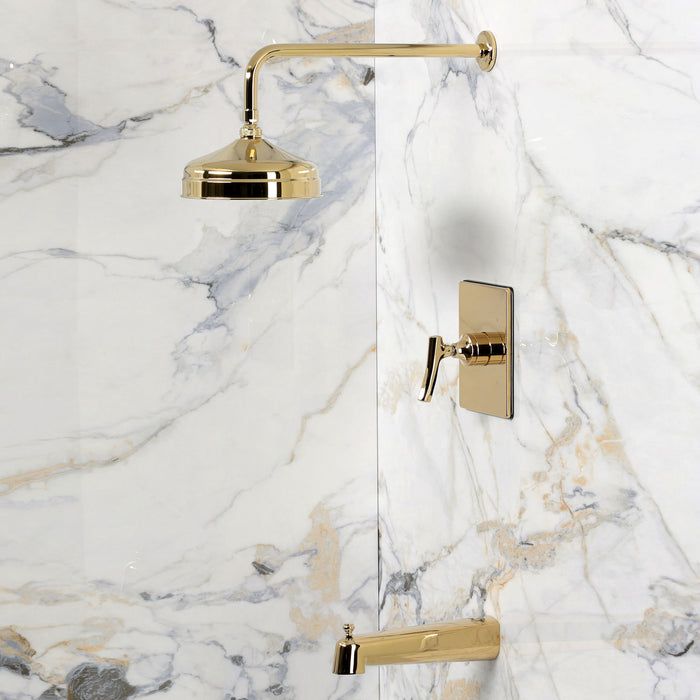 Kingston Hallerbos KB6342TKL Single-Handle Pressure Balanced Tub and Shower Faucet, Polished Brass