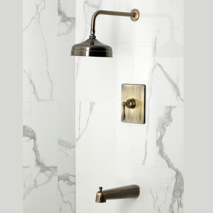 Kingston Tulare KB6343AL - Revival Single-Handle Pressure Balanced Tub and Shower Faucet, Antique Brass