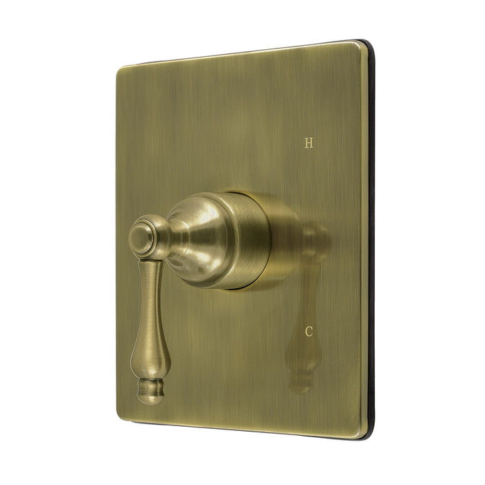 Kingston Revival KB6343ALE Single-Handle Pressure Balanced Tub and Shower Faucet Valve and Trim Kit, Antique Brass (Valve Included)