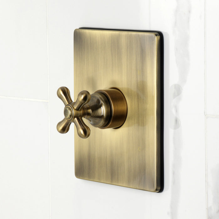 Kingston Tulare KB6343AX - Revival Single-Handle Pressure Balanced Tub and Shower Faucet, Antique Brass